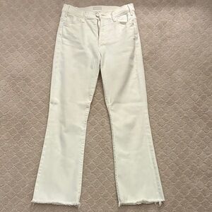 MOTHER Women's White "Fairest of Them All" The Hustler Ankle Fray Jeans 27